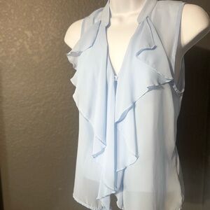 Charlotte Russe Sky Blue Ruffle Blouse